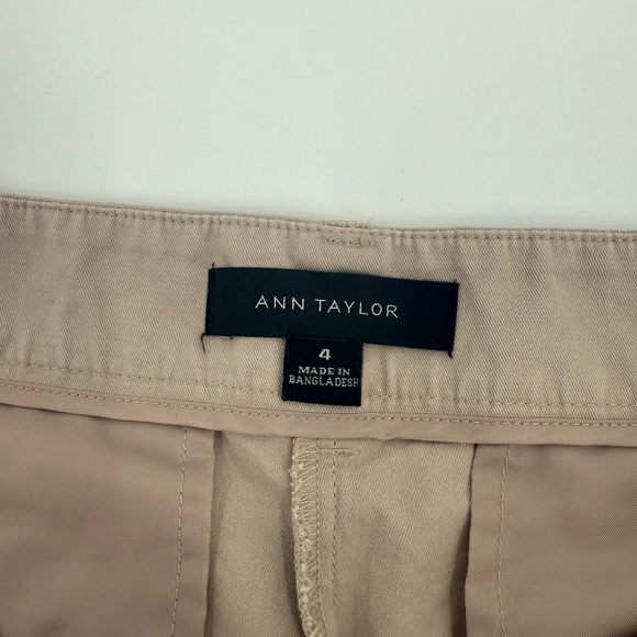 Ann Taylor Shorts Women 4 Beige Khaki Mid Rise Stretch Walking Casual Preppy - Picture 6 of 10